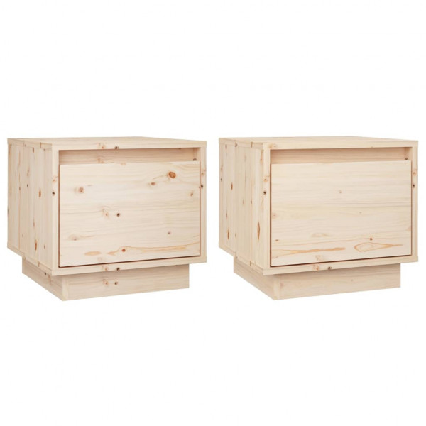 Mesitas de noche 2 uds madera maciza de pino 35x34x32 cm M 2