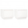 Mesas de cabeceira 2 pcs 35x34x32 cm pinho maciço branco 2