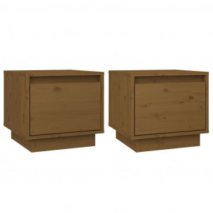 Mesitas de noche 2 uds madera de pino marrón miel 35x34x32 cm H