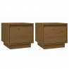 Mesitas de noche 2 uds madera de pino marrón miel 35x34x32 cm 2