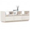 Mueble de TV de madera maciza de pino blanco 140x37x50 cm 4