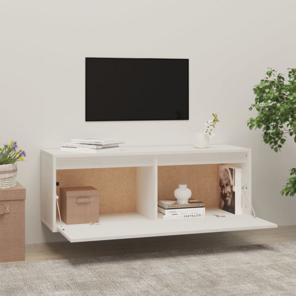 Armario de pared de madera maciza de pino blanco 100x30x35 cm M 3