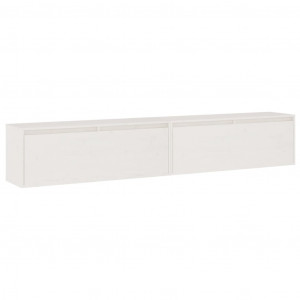 Armários de parede 2 pcs 100x30x35 cm pinho maciço branco H