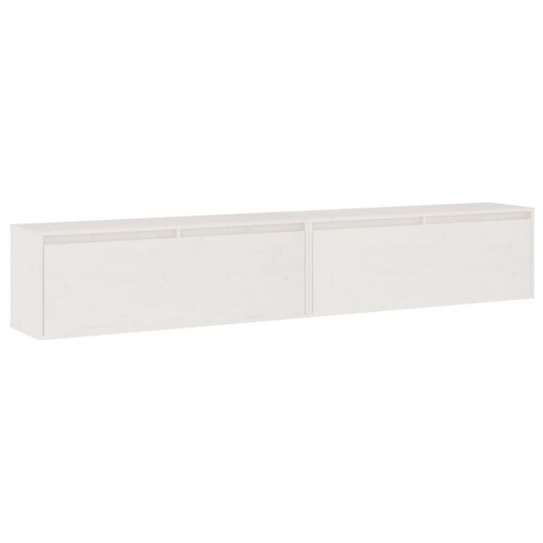 Armários de parede 2 pcs 100x30x35 cm pinho maciço branco M 2