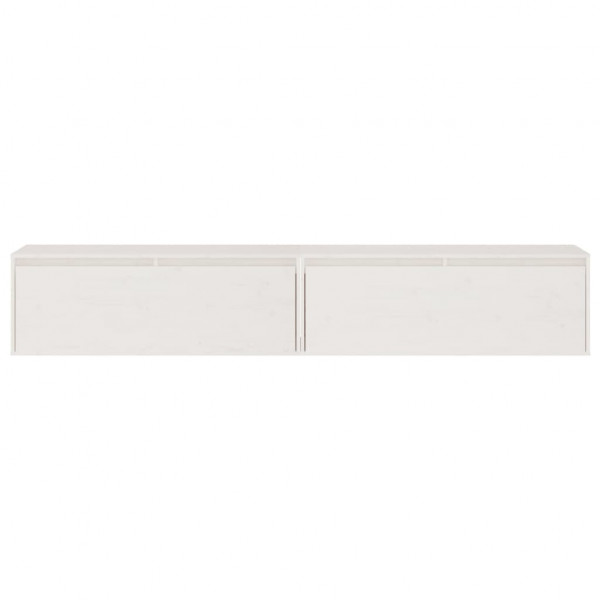 Armários de parede 2 pcs 100x30x35 cm pinho maciço branco M 5