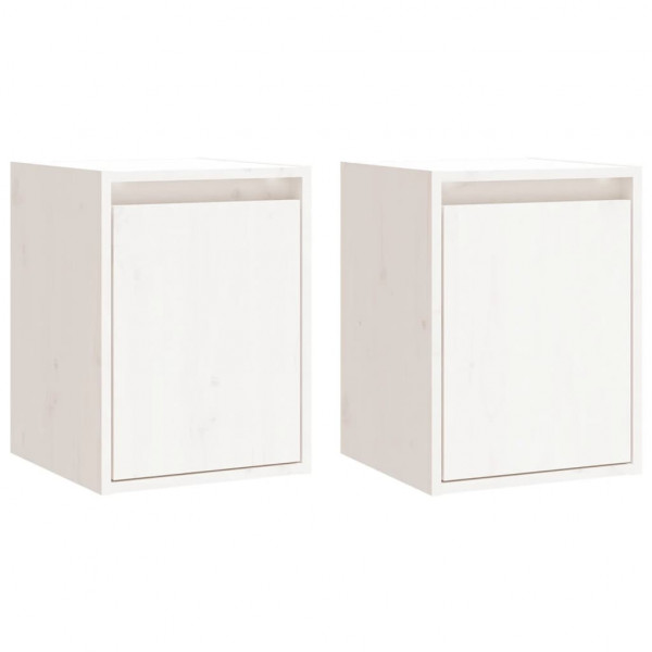 Armários de parede 2 pcs 30x30x40 cm pinho maciço branco M 2