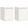 Armario de pared 2 uds madera maciza de pino blanco 30x30x40 cm 2