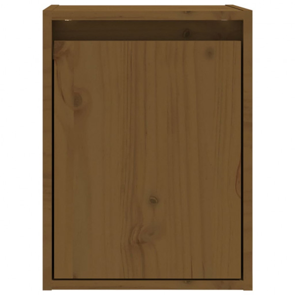 Armario de pared madera maciza de pino marrón miel 30x30x40 cm M 5