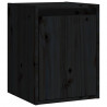 Armario de pared 2 uds madera maciza de pino negro 30x30x40 cm 5