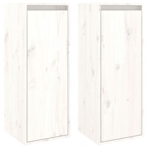 Mesas de cabeceira 2 pcs 30x30x80 cm pinho maciço branco H