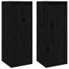 Armarios de pared 2 uds madera maciza de pino negro 30x30x80 cm 2