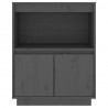 Aparador de madera maciza de pino gris 60x34x75 cm 5