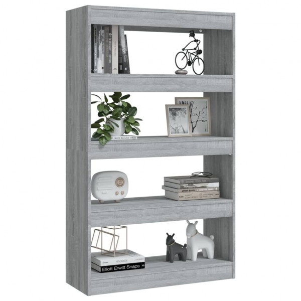 Estantería/divisor madera ingeniería gris Sonoma 80x30x135 cm M 4