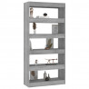 Estantería/divisor madera ingeniería gris Sonoma 80x30x166 cm 4