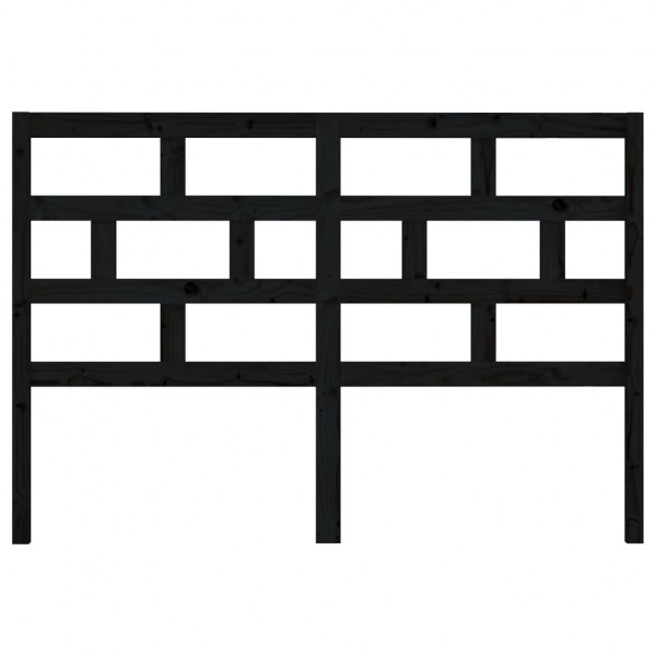 Cabeceira de cama 141x4x100 cm pinho maciço preto M 4