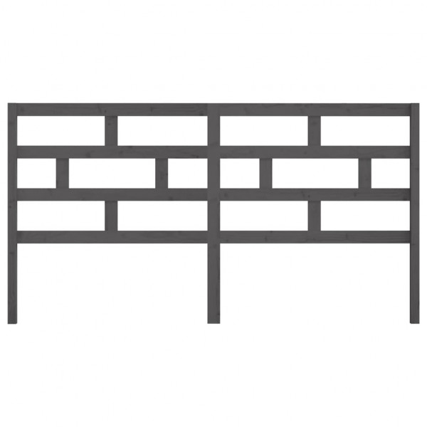 Cabecero de cama madera maciza de pino gris 186x4x100 cm M 4