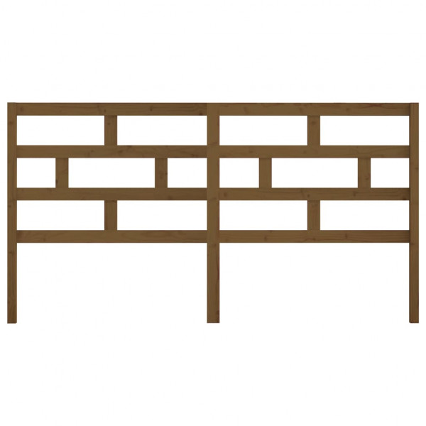 Cabecero de cama madera maciza de pino marrón miel 206x4x100 cm M 4