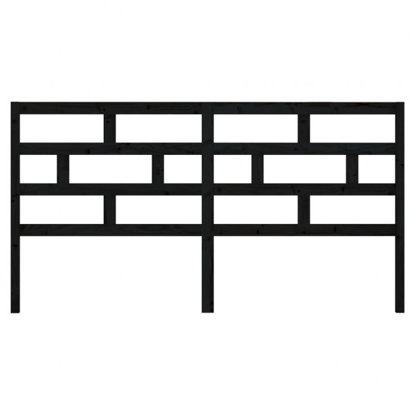 Cabecero de cama madera maciza de pino negro 206x4x100 cm M 4