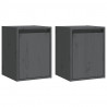 Armario de pared 2 uds madera maciza de pino gris 30x30x40 cm 2