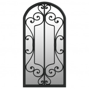 Espelho de jardim p/ uso exterior ferro 70x30 cm preto H