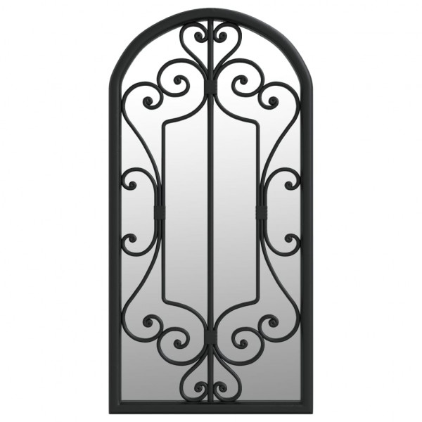 Espejo de jardín hierro negro para uso exterior 70x30 cm M 2