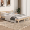 Estructura de cama de madera maciza de pino 140x190 cm 1