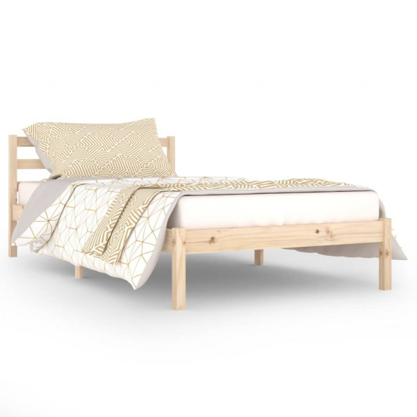 Estructura de cama madera maciza de pino 100x200 cm M 2