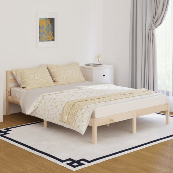 Estructura de cama madera maciza de pino 140x200 cm M 2