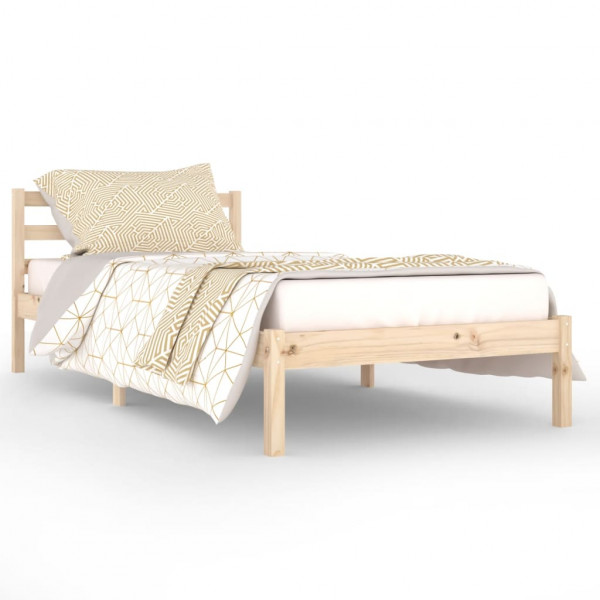 Estructura de cama de madera maciza de pino 90x200 cm M 2
