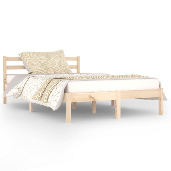 Estructura de cama madera maciza de pino 120x200 cm D