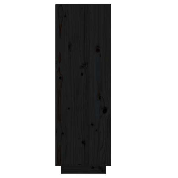 Armario zapatero de madera maciza de pino negro 34x30x105 cm M 4