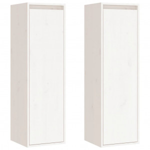 Armario de pared 2 uds madera maciza pino blanco 30x30x100 cm H