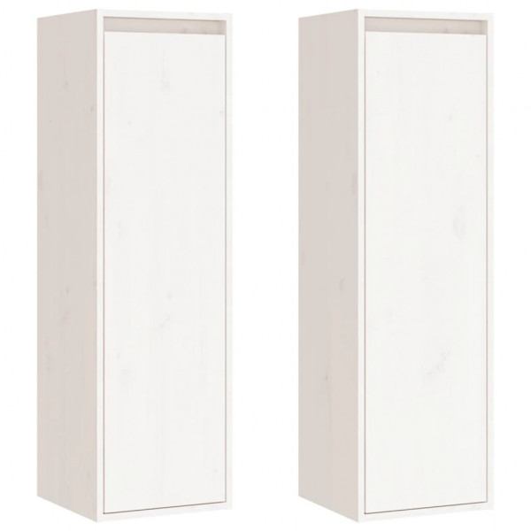 Armários de parede 2 pcs 30x30x100 cm pinho maciço branco M 2