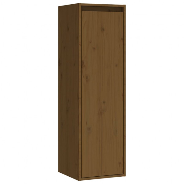 Armario de pared 2 uds madera de pino marrón miel 30x30x100 cm M 3
