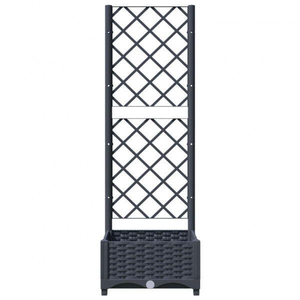 Jardinera con enrejado PP gris oscuro 40x40x121.5 cm M 4