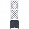 Vaso/floreira jardim c/ treliça 40x40x136 cm PP cinzento azul 4