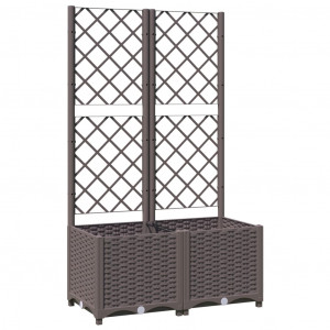 Vaso/floreira jardim c/ treliça 80x40x136 cm PP castanho H