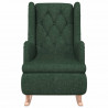 Sillón con patas mecedoras madera de caucho tela verde oscuro 3