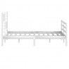 Estructura de cama de madera maciza blanca 140x200 cm 5