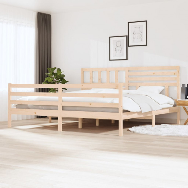 Estructura de cama de madera maciza 200x200 cm D