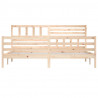 Estructura de cama de madera maciza 200x200 cm 4