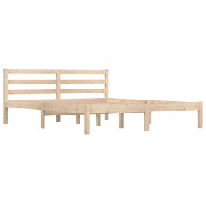 Estructura de cama madera maciza de pino 150x200 cm H