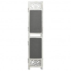Biombo divisor de 3 paneles de tela gris 105x165 cm H