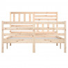 Estructura de cama madera maciza 4FT pequeña doble 120x190 cm 4