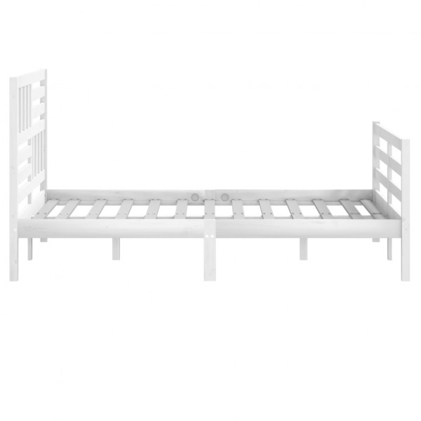 Estructura de cama de madera maciza blanca 160x200 cm M 5