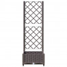 Vaso/floreira jardim c/ treliça 40x40x121.5 cm PP castanho 4