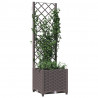 Jardinera con enrejado PP marrón 40x40x136 cm 3