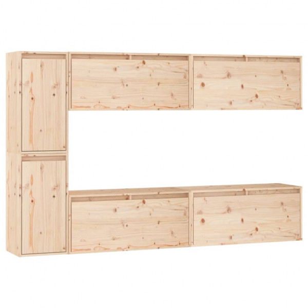 Muebles para TV 6 piezas madera maciza de pino M 2