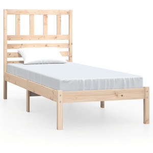 Estructura de cama madera maciza de pino 90x200 cm H