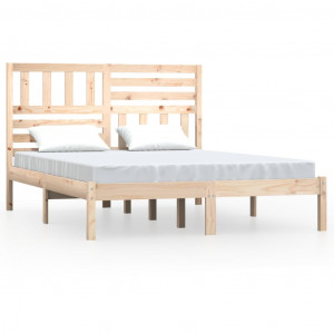 Estructura de cama madera maciza de pino 140x200 cm H